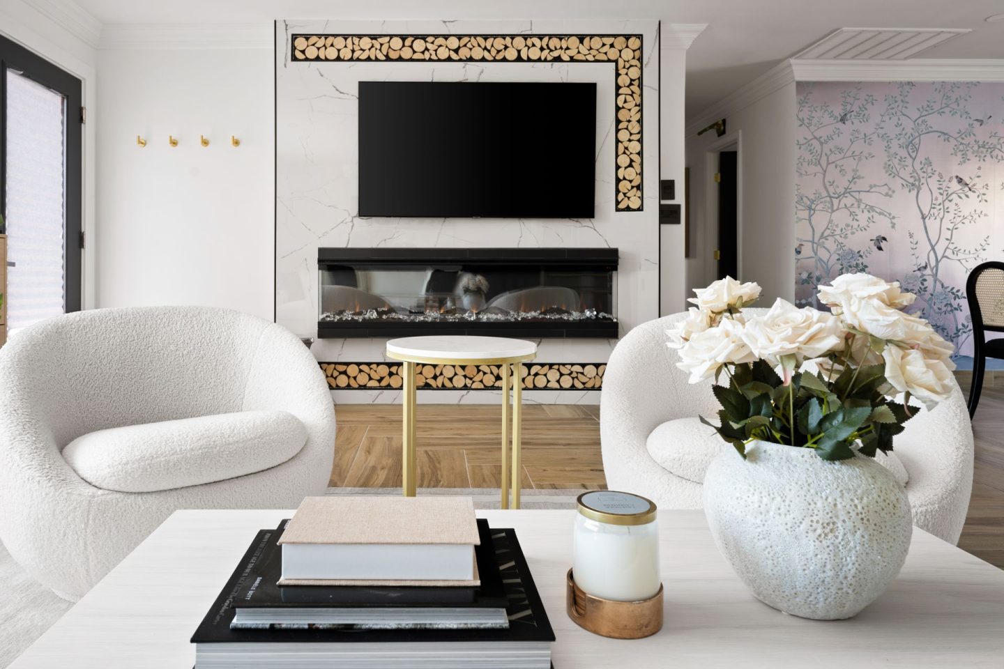 Chic Living Room Furniture, Neutral Minimalist Décor, Ivory Sectional Sofa, Boucle Accent Chairs, Black and White Color Palette, Sophisticated Home Furnishings, Modern Living Room Design, Timeless Interior Décor, Elegant Home Accessories, Comfortable Lounge Furniture, Chic, neutral, minimal, ivory sectional, boucle chairs, black and white color palette, sophisticated, elegant, contemporary, cozy, timeless, stylish, comfortable, minimalist, chic, Chic Neutral Living Room, living room aesthetic, black and white living room aesthetic, minimal living room, stay at starlight scottsdale, Jennifer Worman
